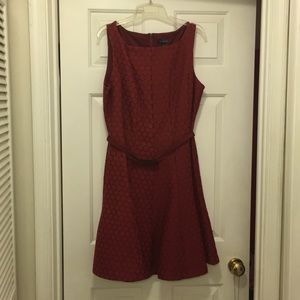 Crimson/cranberry polka dot dress